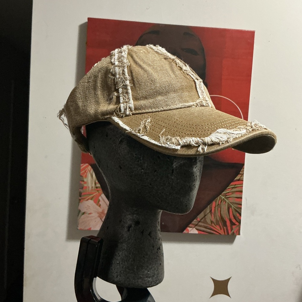 Fashion Nova Distressed Tan Cap